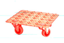 Support � roulettes, Grand - Alu Quadro grande, charge 80kg 40x40cm